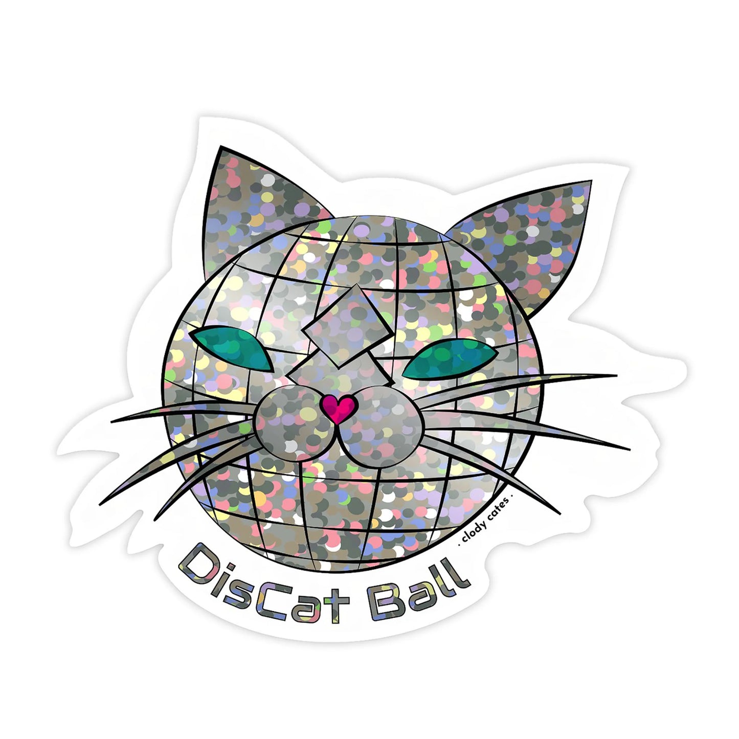 Cat Dad - Die Cut Glitter Sticker