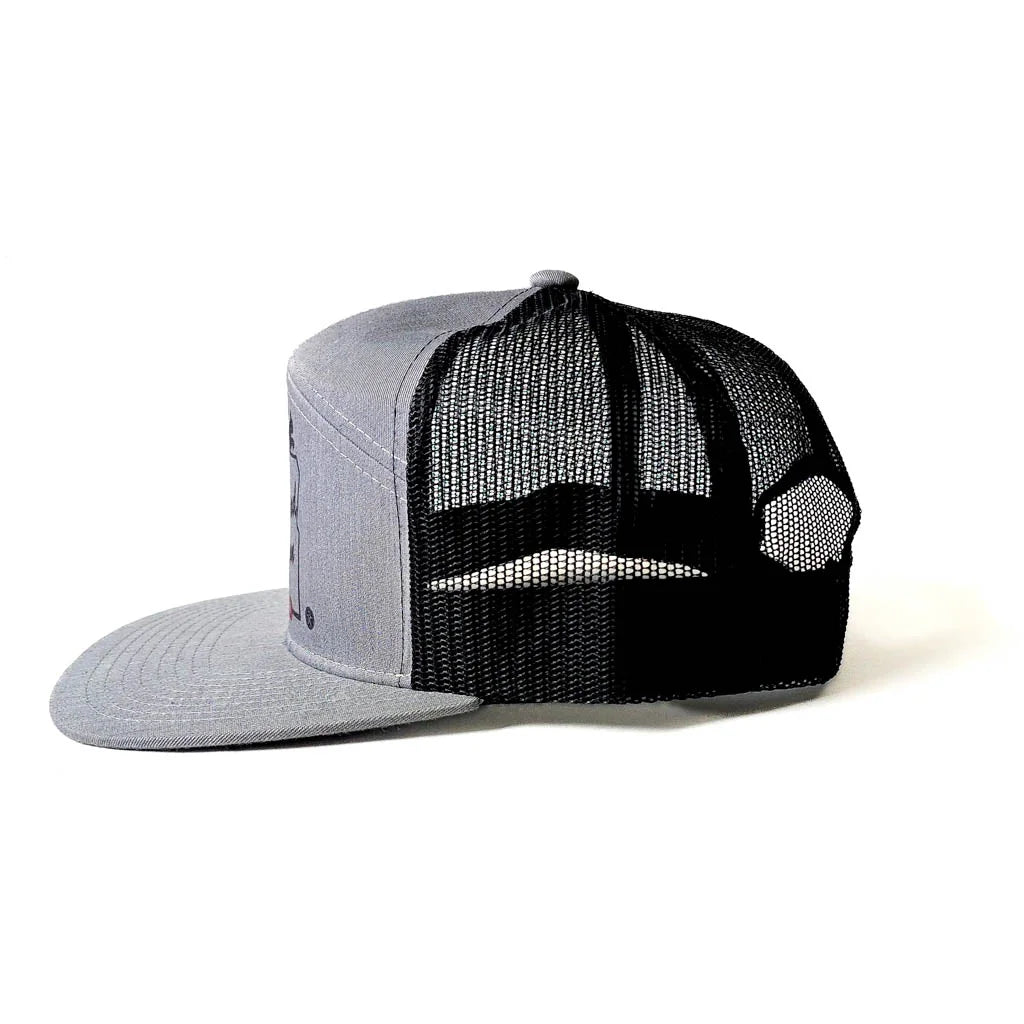 Purrtland Oregon Cat Town - 7 panels Flat Bill Hat