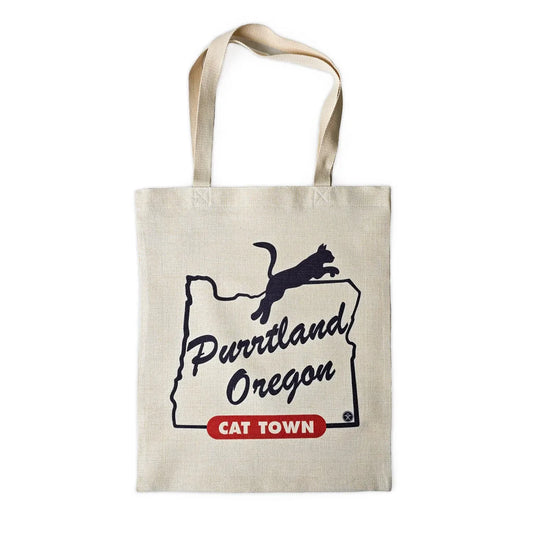 Purrtland Oregon Black Cat Town - Tote Bag