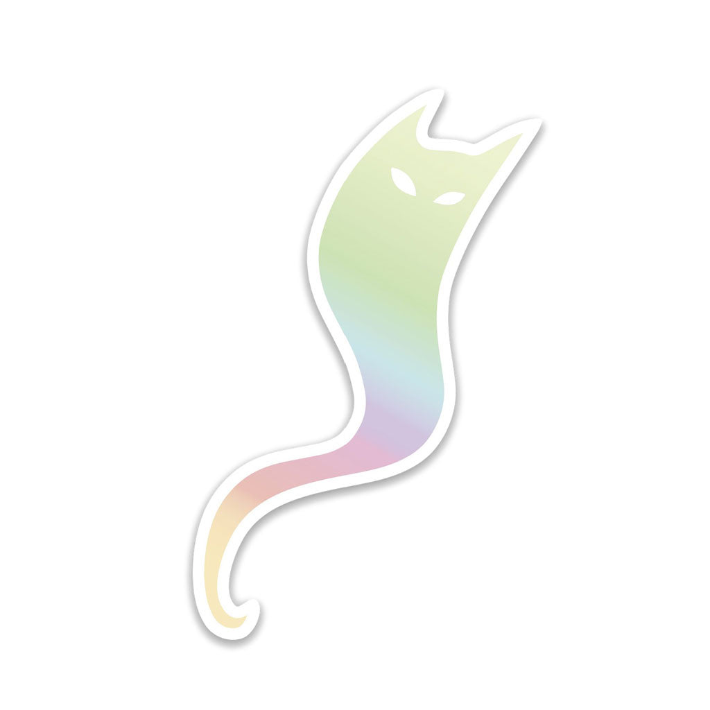 Ghost Cat - Holographic Die Cut Sticker