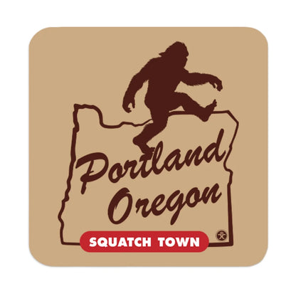 Portland Oregon Squatch Town - Cork Coaster