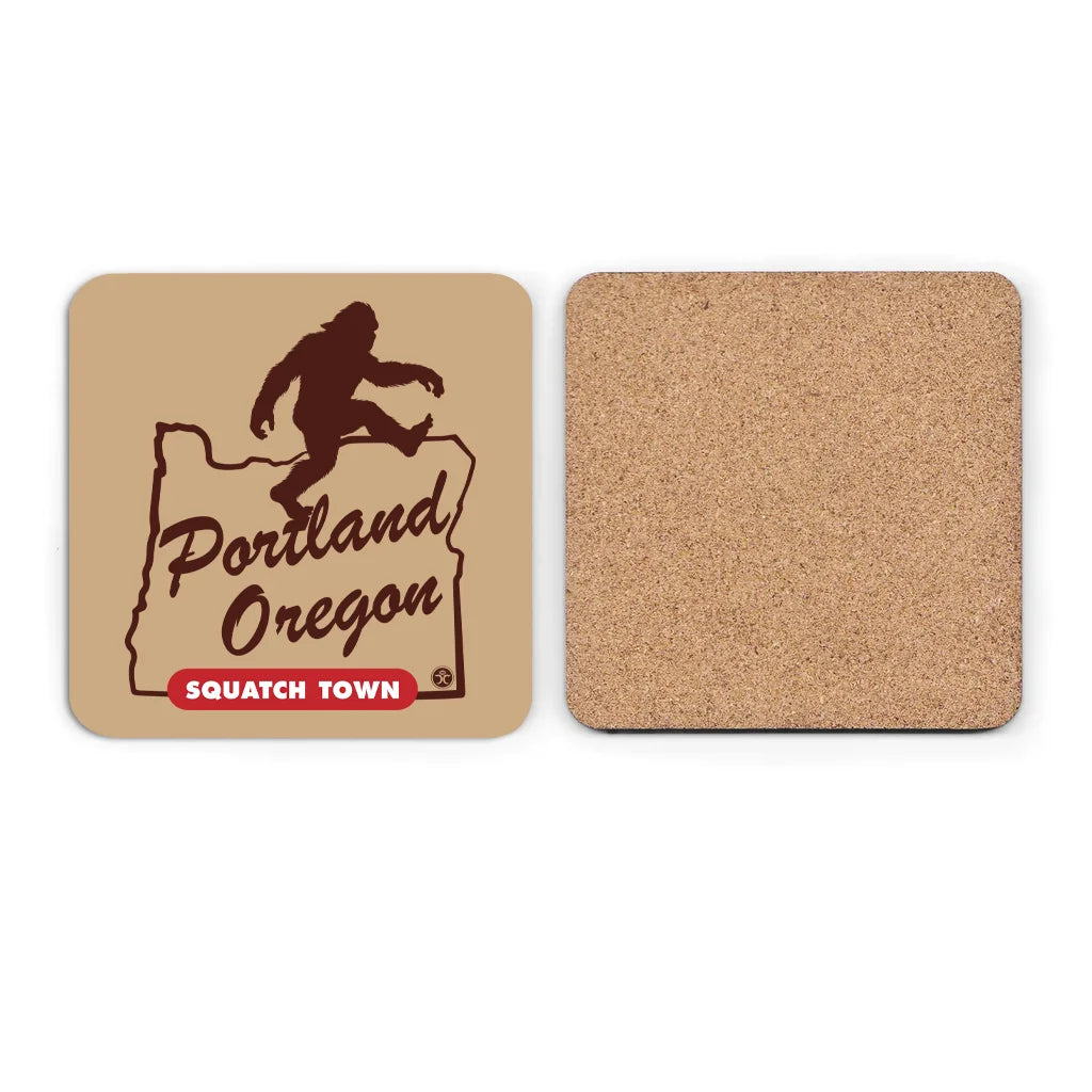 Portland Oregon Squatch Town - Cork Coaster