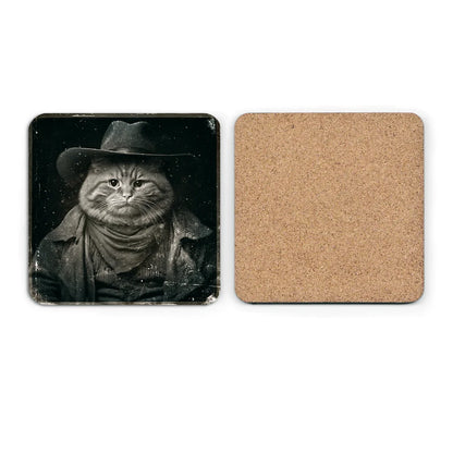 Most Wanted Cats - Fat Orange Tabby Cat  - Cork Back Coaster
