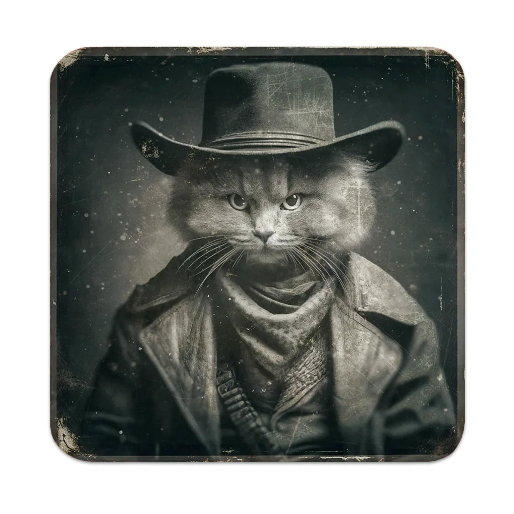 Most Wanted Cats - Russian Blue Cat - Cork Back Coaster