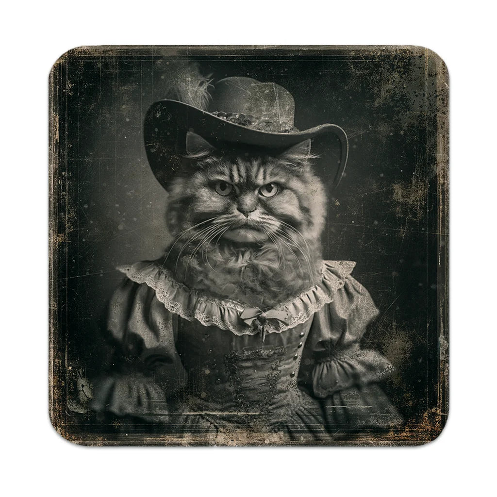 Most Wanted Cats - Fluffy Tabby Cat - Cork Back Coaster