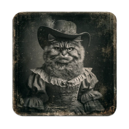 Most Wanted Cats - Fluffy Tabby Cat - Cork Back Coaster