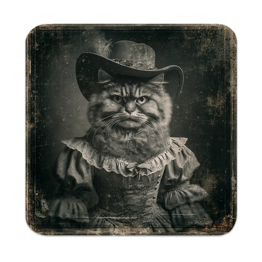 Most Wanted Cats - Fluffy Tabby Cat - Cork Back Coaster