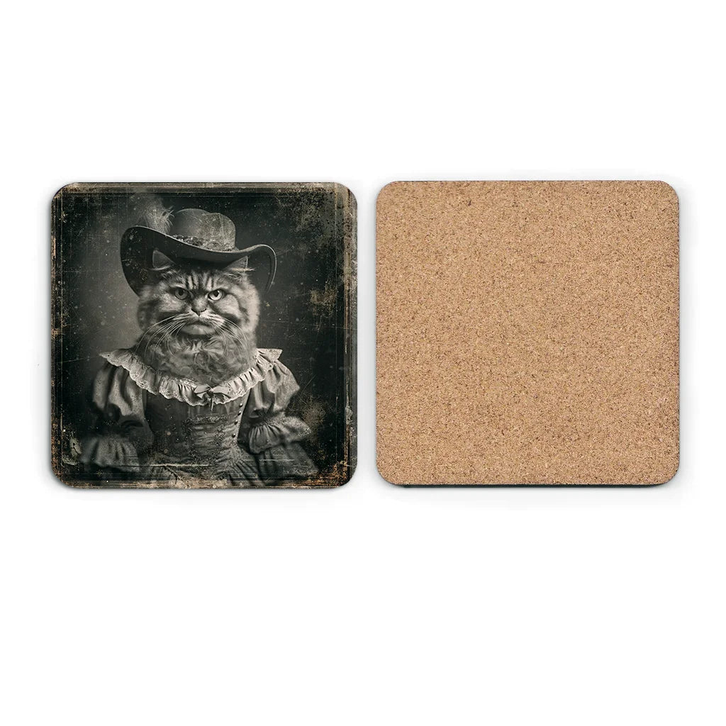 Most Wanted Cats - Fluffy Tabby Cat - Cork Back Coaster