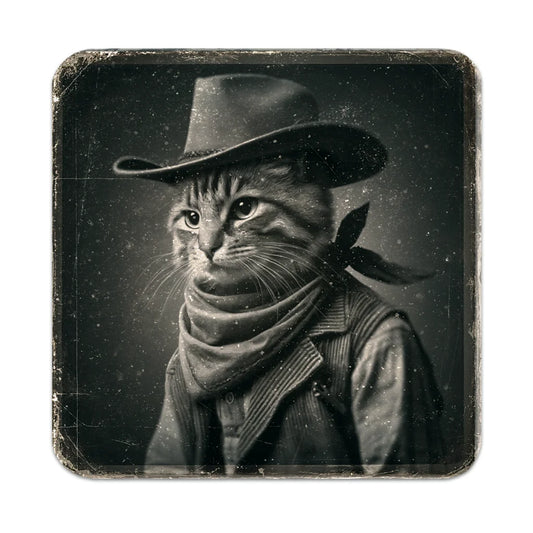 Most Wanted Cats - Grey Tabby Cat  - Cork Back Coaster
