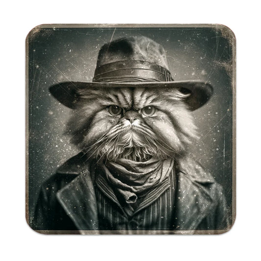 Most Wanted Cats - Persian Tabby Cat  - Cork Back Coaster