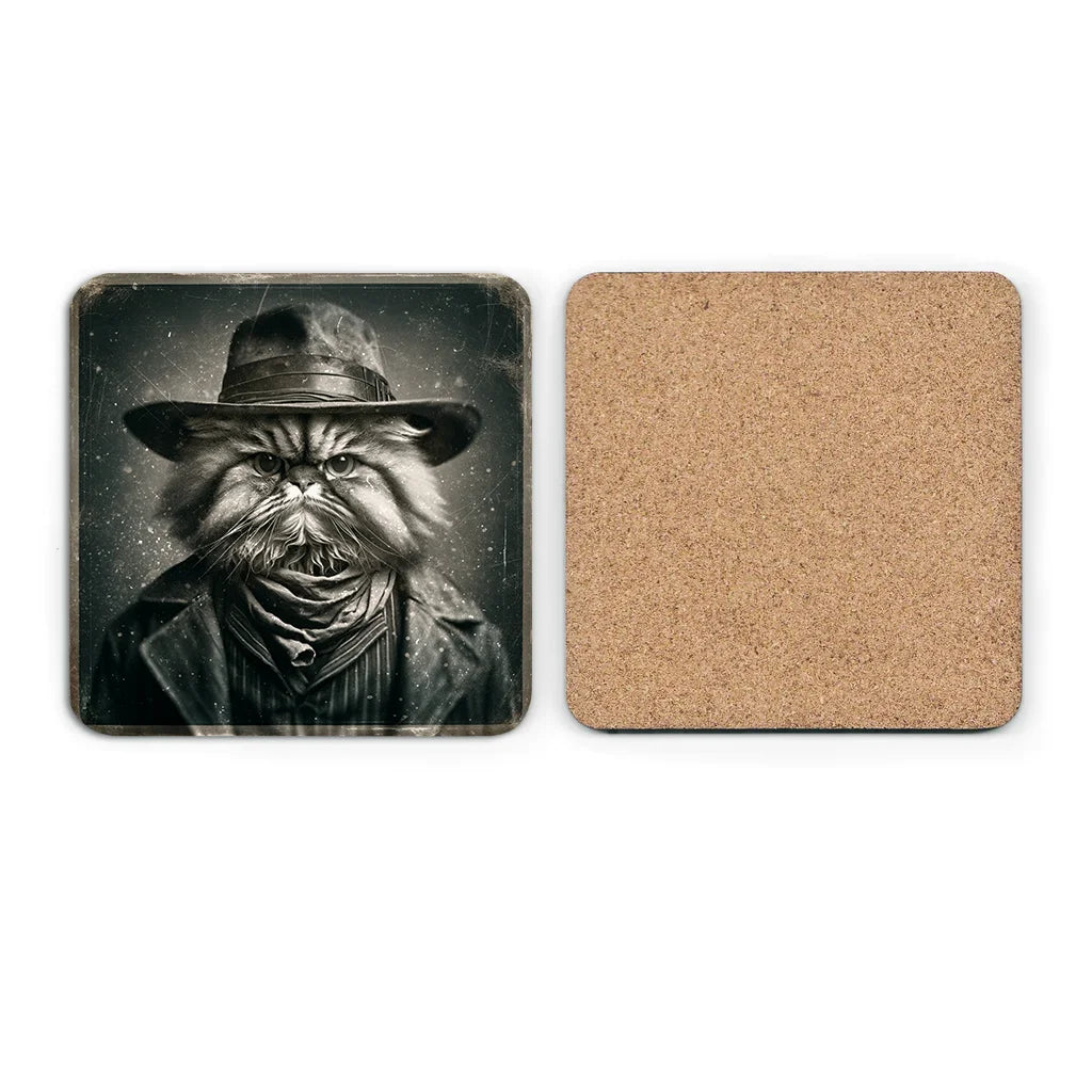 Most Wanted Cats - Persian Tabby Cat  - Cork Back Coaster
