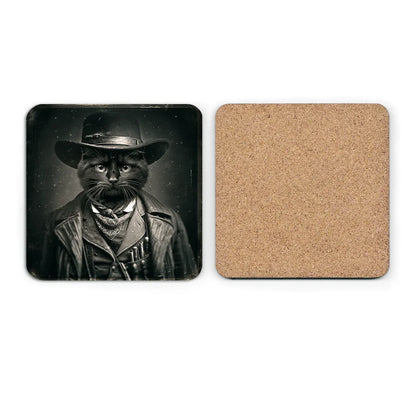 Most Wanted Cats - Short Black Hair Cat - Cork Back Coaster