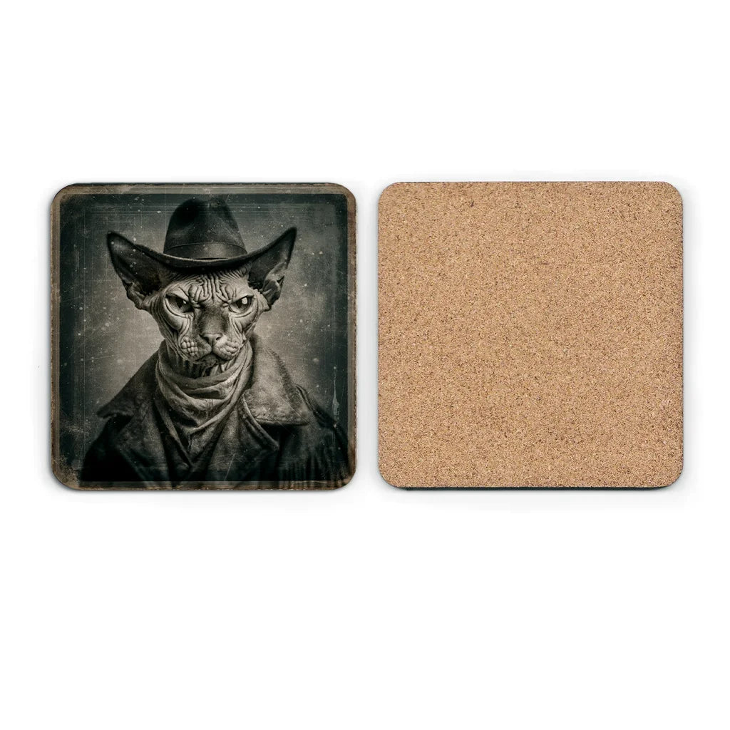 Most Wanted Cats - Sphinx Cat - Cork Back Coaster