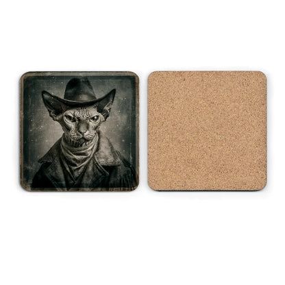 Most Wanted Cats - Sphinx Cat - Cork Back Coaster